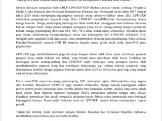 Forum Tenaga Pendamping BLU LPMUKP desak Pemerintah dan DPR usut PHK Tenaga Pendamping yang gegabah, tidak indahkan Pemerintah-DPR dan langgar undang-undang