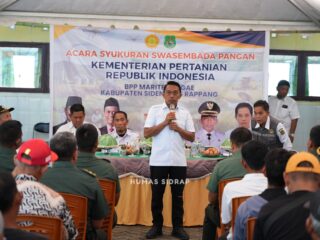 Di BPP Sereang, Bupati Sidrap Bersama Petani Simak Pengumuman Swasembada Pangan