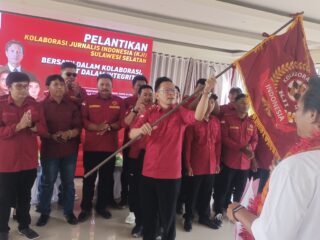 Edy Basri Resmi di Lantik Ketua KJI Sulsel , Harap Jaga Marwah Organisasi