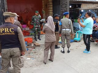 Tindak Lanjut Tim Terpadu Lakukan Penertiban Pedagang di Sekitar Pasar Sentral Pinrang
