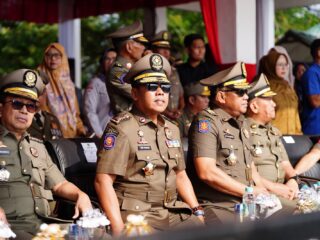 Bupati Wajo Hadiri Peringatan  (HUT) Satuan Polisi Pamong Praja (Satpol PP) ke-76 Yang Digelar Di Lapangan Taman Siswa Kabupaten  Luwu Utara.