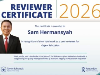 Sabet Reviewer Certificate 2026, Dosen UMS Rappang Tembus Jurnal Internasional Q2