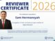 Sabet Reviewer Certificate 2026, Dosen UMS Rappang Tembus Jurnal Internasional Q2