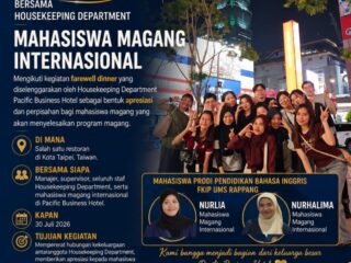 Mahasiswa UMS Rappang Magang di Taiwan Dapat Apresiasi Lewat Farewell Dinner