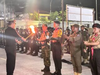 Upacara Taptu dan Pawai Obor Meriahkan HUT ke-81 Kemerdekaan RI di Enrekang