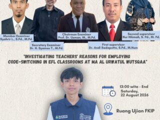 Mahasiswa Pendidikan Bahasa inggris UMS Rappang Ini Kaji Strategi Guru Gunakan Code-Switching