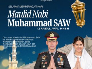 Kapolres Enrekang Beserta Ketua Bhayangkari Sampaikan Ucapan Selamat Memperingati Maulid Nabi Muhammad SAW 1448 H